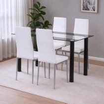 Denton 4+1 étkező garnitúra fehér-szürke