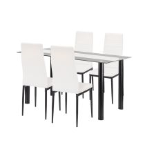 Denton 4+1 étkező garnitúra fehér-fekete