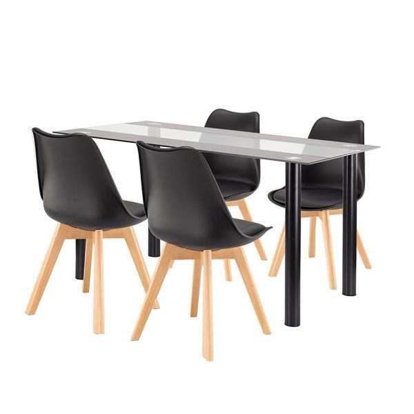 Zelma 4+1 étkező garnitúra fekete-fekete