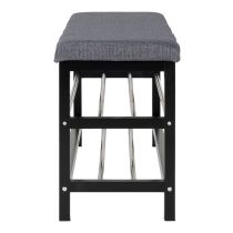 Padova pad, szürke, fekete lábakkal, 100x34x50