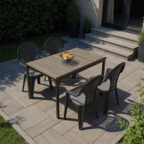 Lagos 4+1 kerti bútor garnitúra szett kőris-grafit