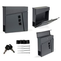 Postaláda horganyzott acélból újságtartóval antracit