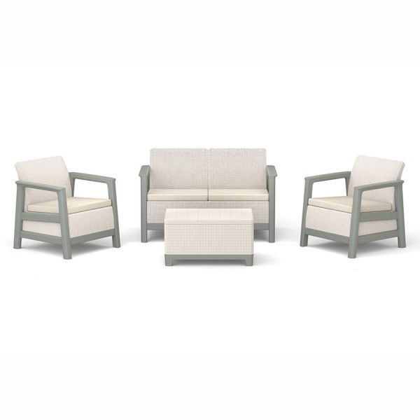 Scandi linea kerti bútor szett jute tárolós asztallal