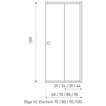 Olga SQ Element 80 zuhanyajtó fekete