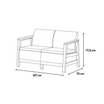 Scandi linea kerti bútor szett jute tárolós asztallal