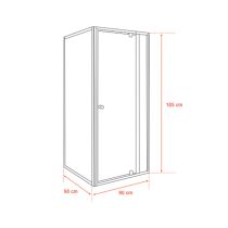 Flexi 90x90 cm sarokba szerelhető szögletes zuhanykabin zuhanytálca nélkül