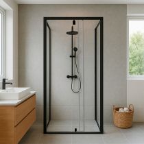 Flexi 90x90 cm falsíkra szerelhető szögletes zuhanykabin zuhanytálca nélkül