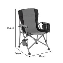 Leziter Comfort Plus karfás horgász szék pohártartóval szürke