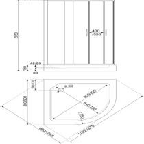 Intro 90 íves zuhanykabin XN tálcával