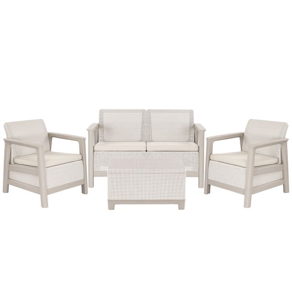 Scandi Box linea duo kerti bútor szett jute tárolós asztallal