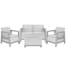 Scandi Box linea duo kerti bútor szett jute tárolós asztallal