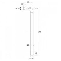 PRP térben álló kádhoz csaptelep csatlakozó láb