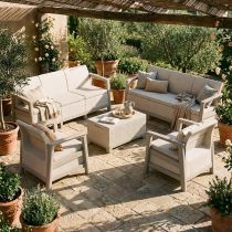 Scandi Love max linea duo kerti bútor szett jute tárolós asztallal