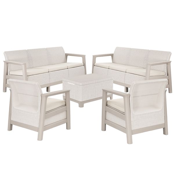 Scandi Love max linea duo kerti bútor szett jute tárolós asztallal