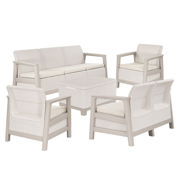 Scandi Big linea duo kerti bútor szett jute tárolós asztallal