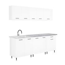 Primo 220 konyhabútor fehér, chromix munkalappal