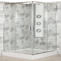 Solid SQ 100 króm szögletes zuhanykabin zuhanytálcával