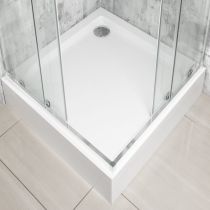 Solid SQ 100 króm szögletes zuhanykabin zuhanytálcával