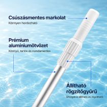 Teleszkópos rúd medence tisztító hálóhoz LMTH-01 2x180 cm, 0,8 mm, ezüst