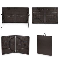 Rattan hatású összecsukható kerti asztal