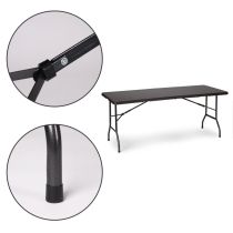 Rattan hatású összecsukható kerti asztal