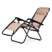 ZERO GRAVITY összecsukható bézs napozóágy állítható háttámlával
