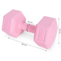 Hex súlyzó szett 2x5 kg rózsaszín