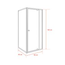 Flexi 80x80 cm sarokba szerelhető szögletes zuhanykabin zuhanytálca nélkül