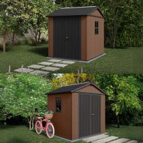 Newton Plus wide 7 x 7,5 műanyag kerti ház barna