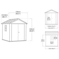 Newton Plus wide 7 x 7,5 műanyag kerti ház barna