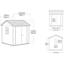 Newton Plus wide 7 x 7,5 műanyag kerti ház barna