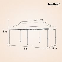 Összecsukható kerti pavilon 3x6 m