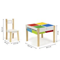 Fa gyermekbútor készlet asztallal 2 székkel