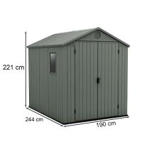 Darwin 6x8 műanyag kerti ház zöld