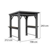 Kerti grill pavilon, pulttal, tetővel