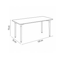 Silla 120 cm szögletes étkezőasztal fekete