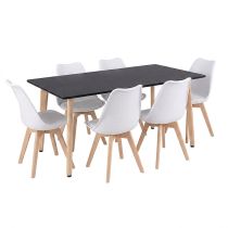 Silla 150 6+1 étkező garnitúra fekete-fehér
