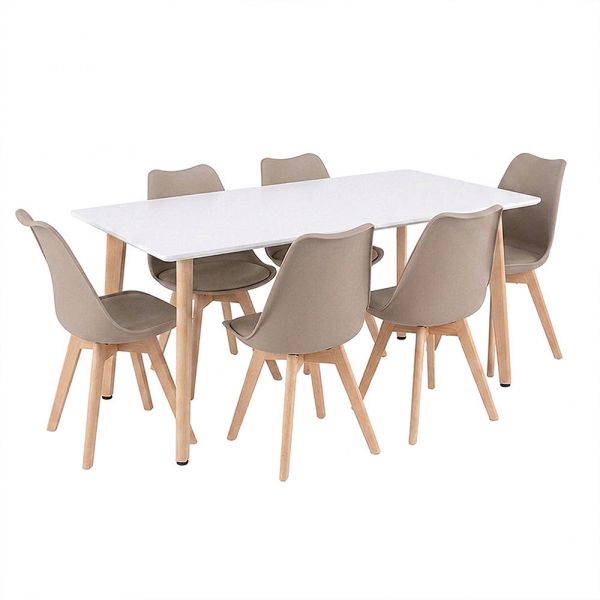 Silla 150 6+1 étkező garnitúra fehér-bézs