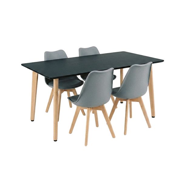 Silla 150 4+1 étkező garnitúra fekete-szürke