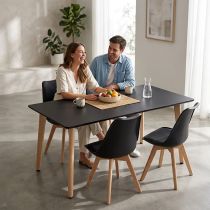 Silla 150 4+1 étkező garnitúra fekete-fekete