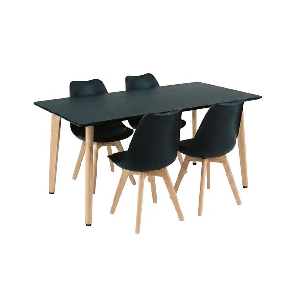 Silla 150 4+1 étkező garnitúra fekete-fekete