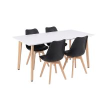 Silla 150 4+1 étkező garnitúra fehér-fekete