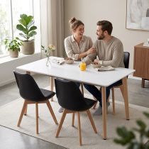 Silla 150 4+1 étkező garnitúra fehér-fekete