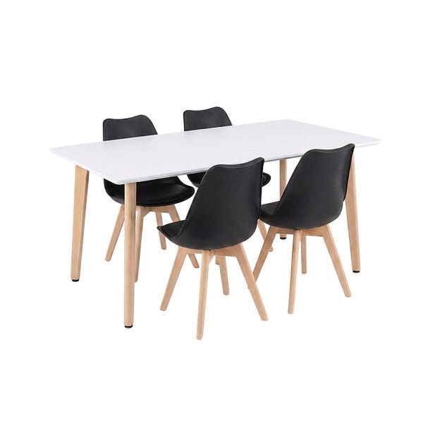 Silla 150 4+1 étkező garnitúra fehér-fekete