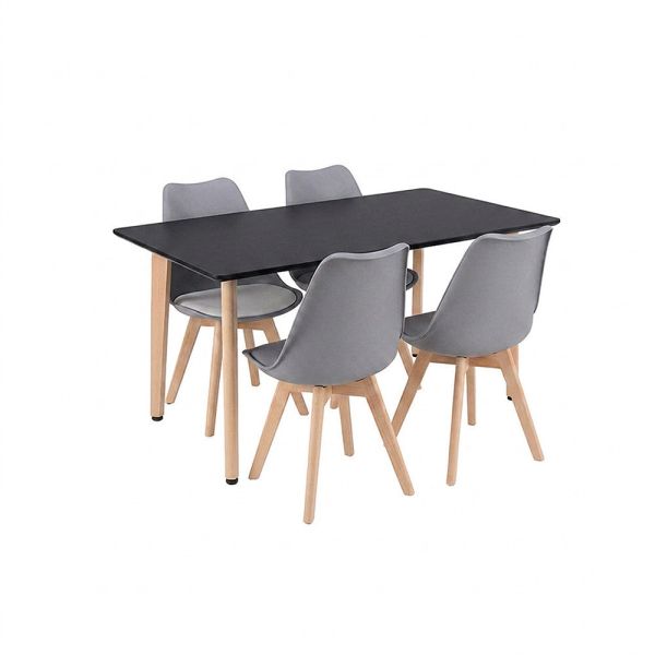 Silla 120 4+1 étkező garnitúra fekete-szürke