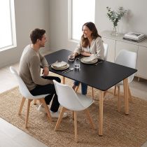 Silla 120 4+1 étkező garnitúra fekete-fehér