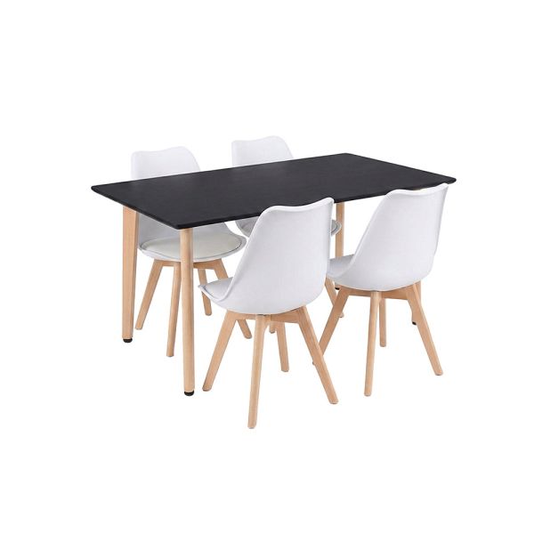 Silla 120 4+1 étkező garnitúra fekete-fehér