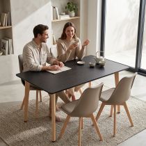 Silla 120 4+1 étkező garnitúra fekete-bézs