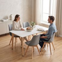 Silla 120 4+1 étkező garnitúra fehér-szürke