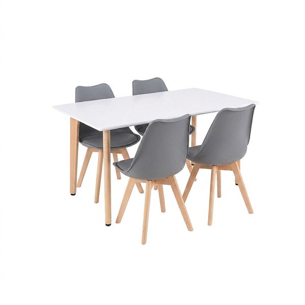 Silla 120 4+1 étkező garnitúra fehér-szürke